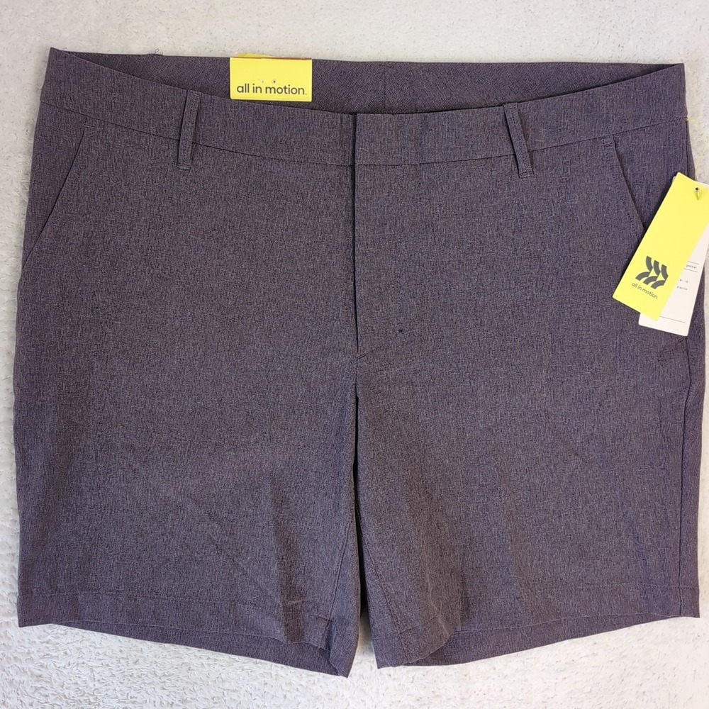 All in Motion Moisture Wicking 8" GOLF Shorts PURPLE Quick Dry Stretch 40 NWT